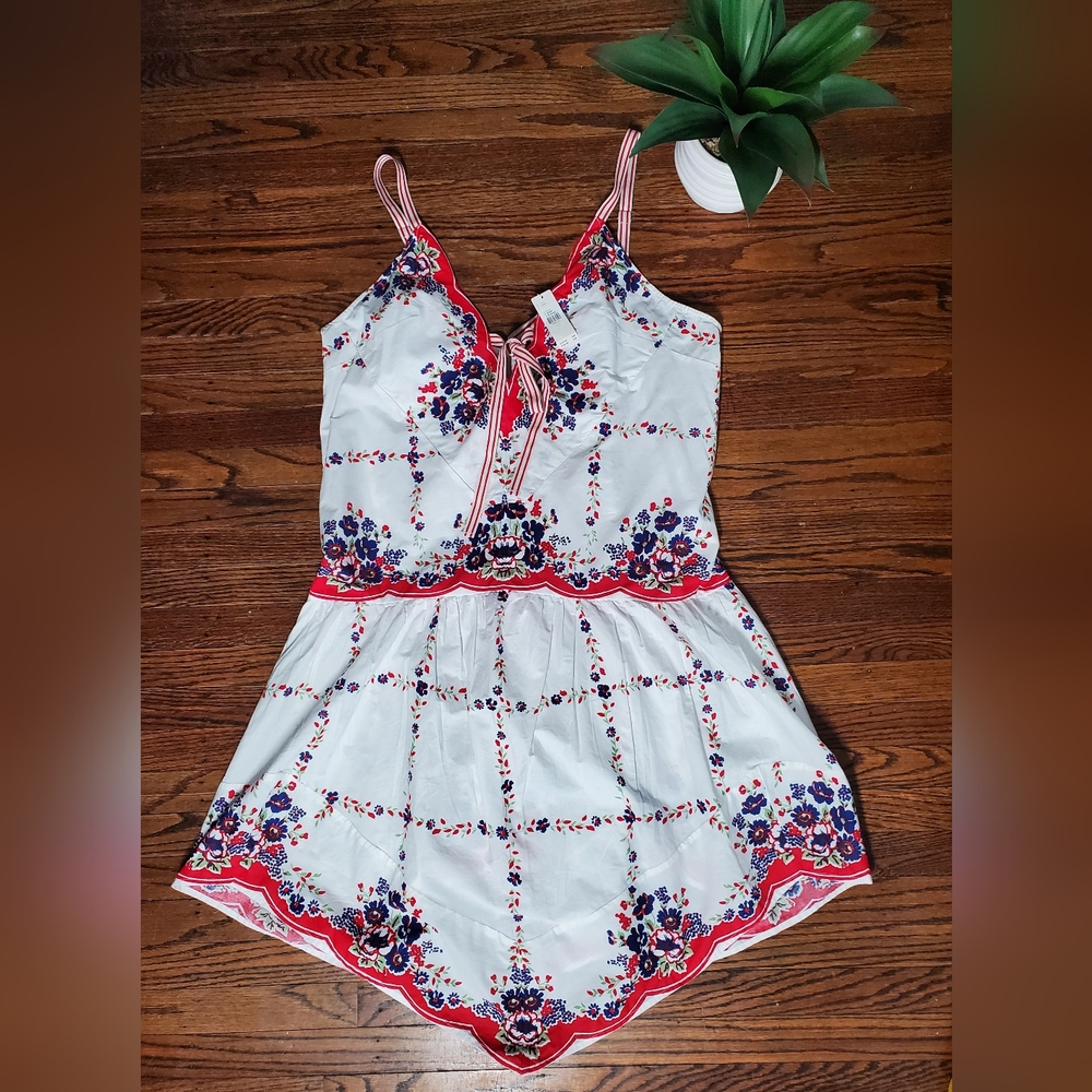 Celandine By Anthropologie NWT Plunge-Neck Drop-Waist Cotton Midi Dress Size XL - Picture 7 of 16